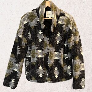 Thread & Supply Gray and Green Teddy Jacket